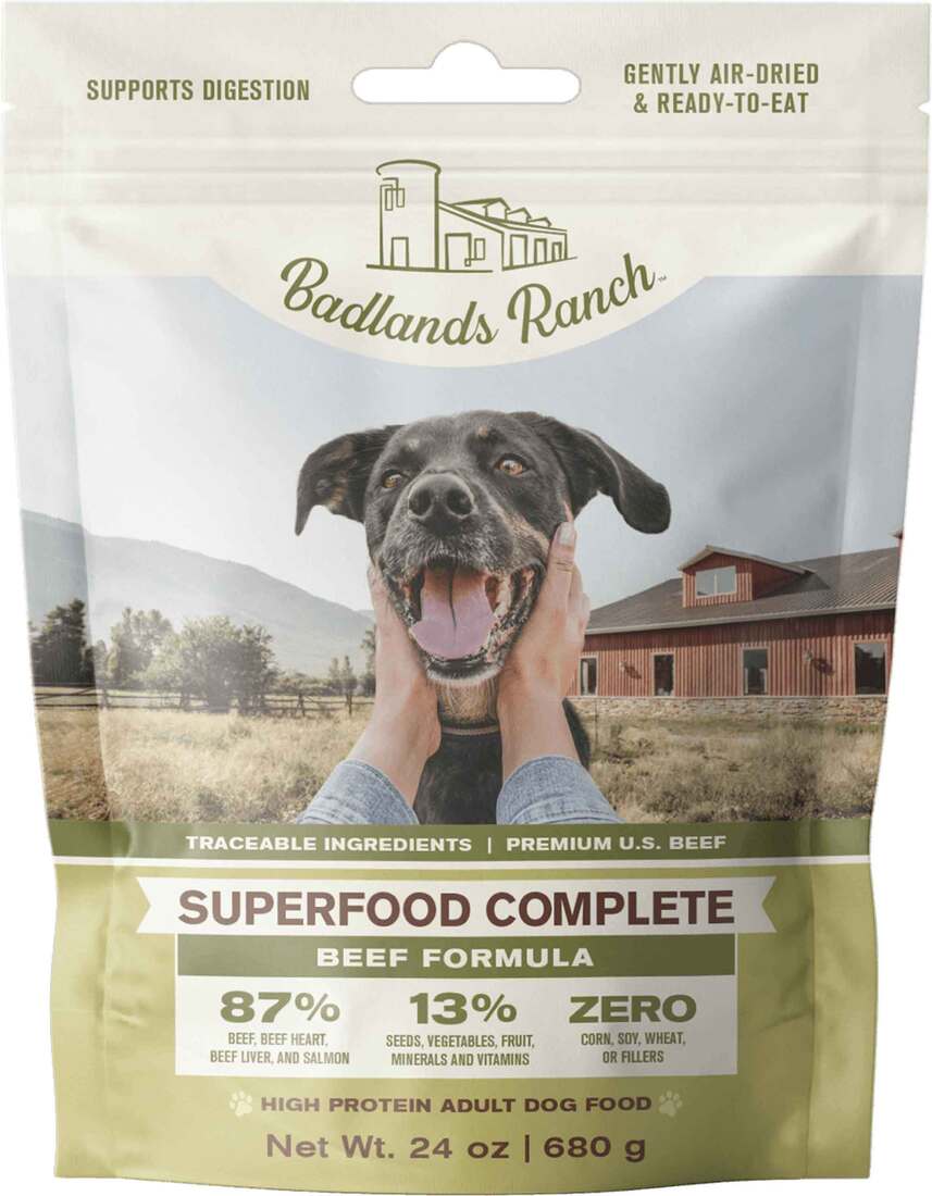 Badlands Ranch Superfood Complete Beef Dog Food, 24 oz