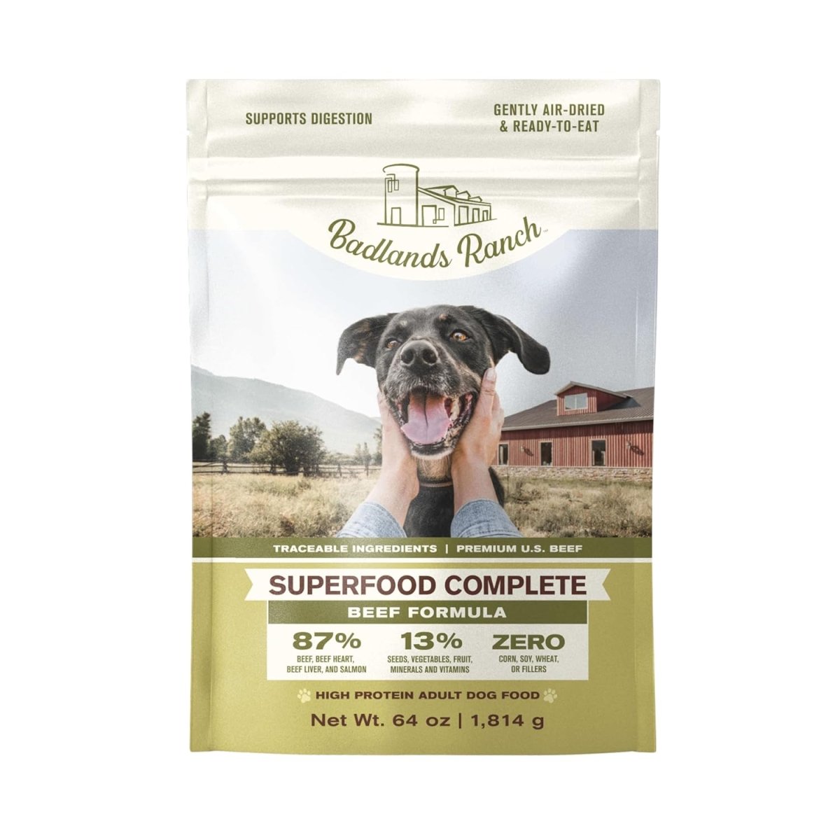 Badlands Ranch Superfood Complete Beef Dog Food - 64 oz