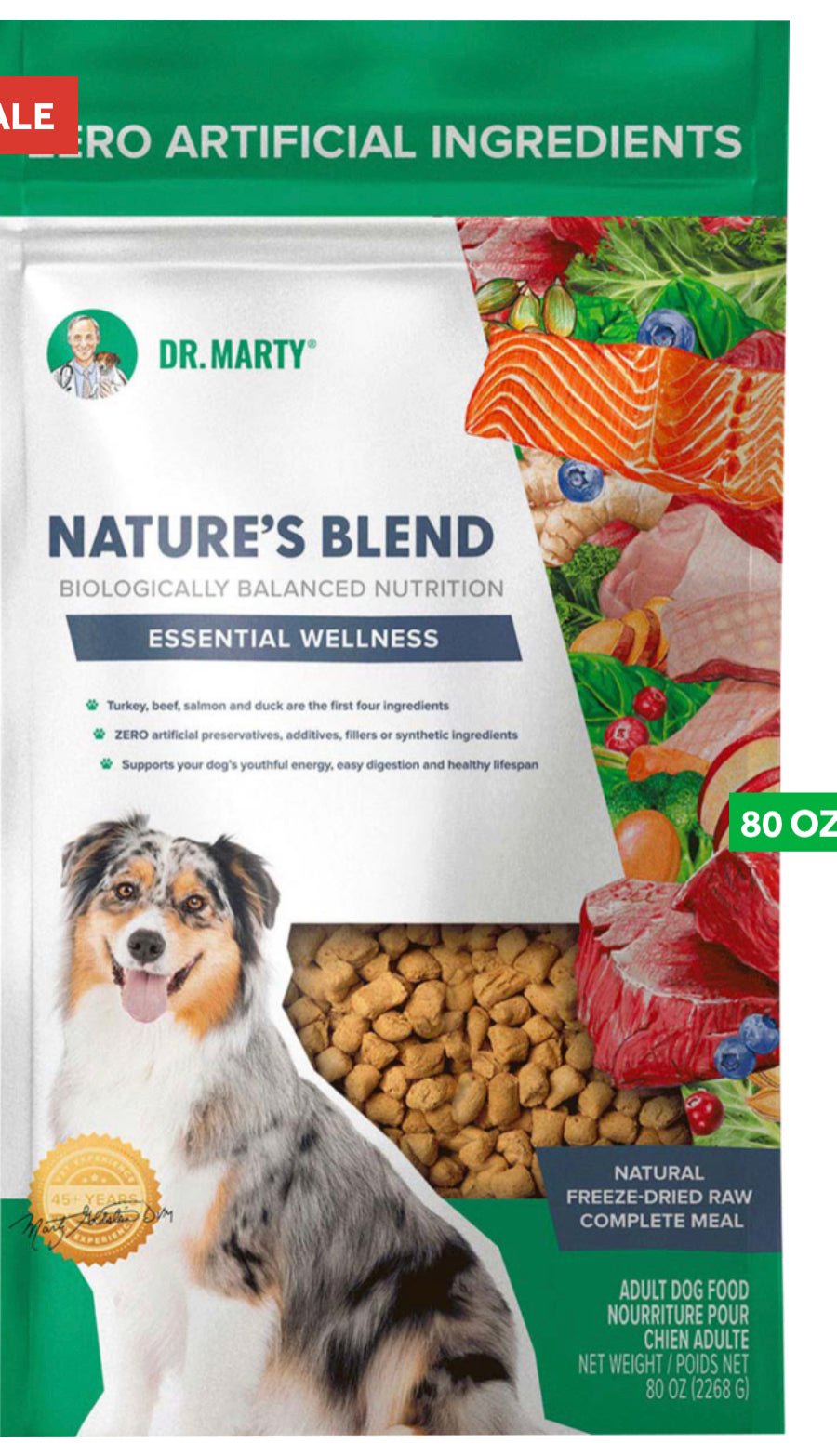 Dr. Marty Nature's Feast Essential Wellness Beef, Salmon & Poultry Dry Dog Food, 80 oz.