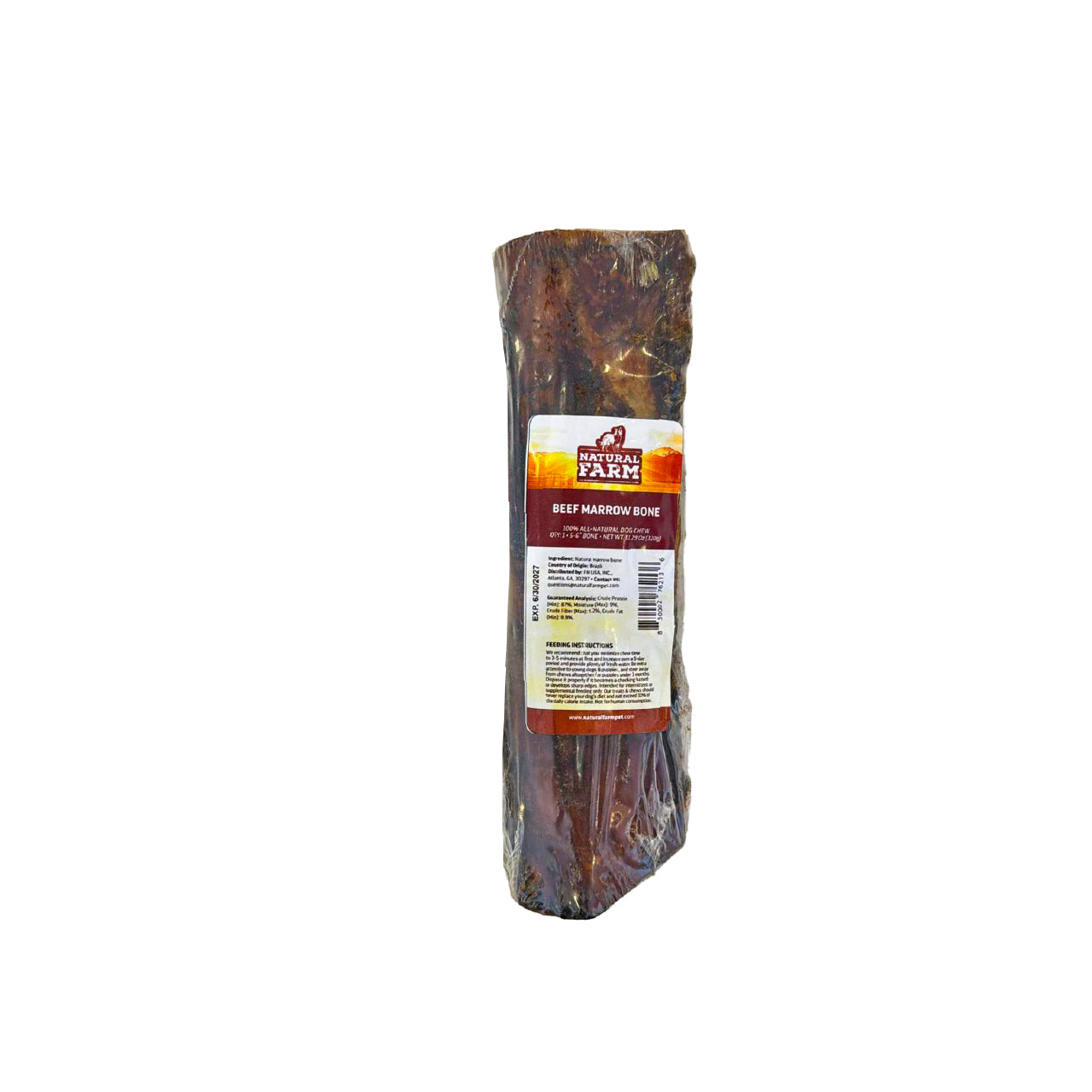 Natural Farm Smoked Beef Marrow Bone Dog Treat, 5-6 in.