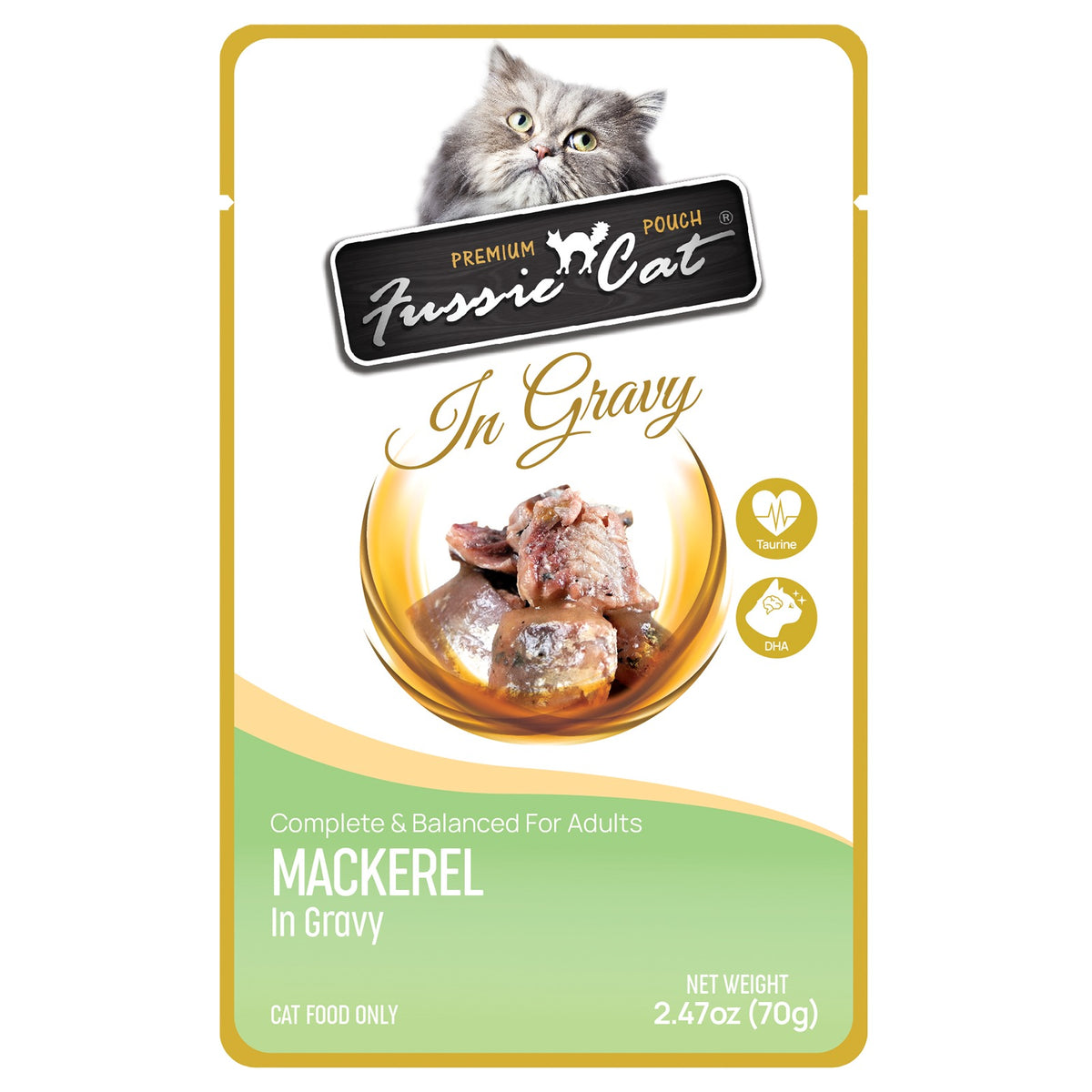 Fussie Cat Premium Mackerel in Gravy Cat Food Pouch