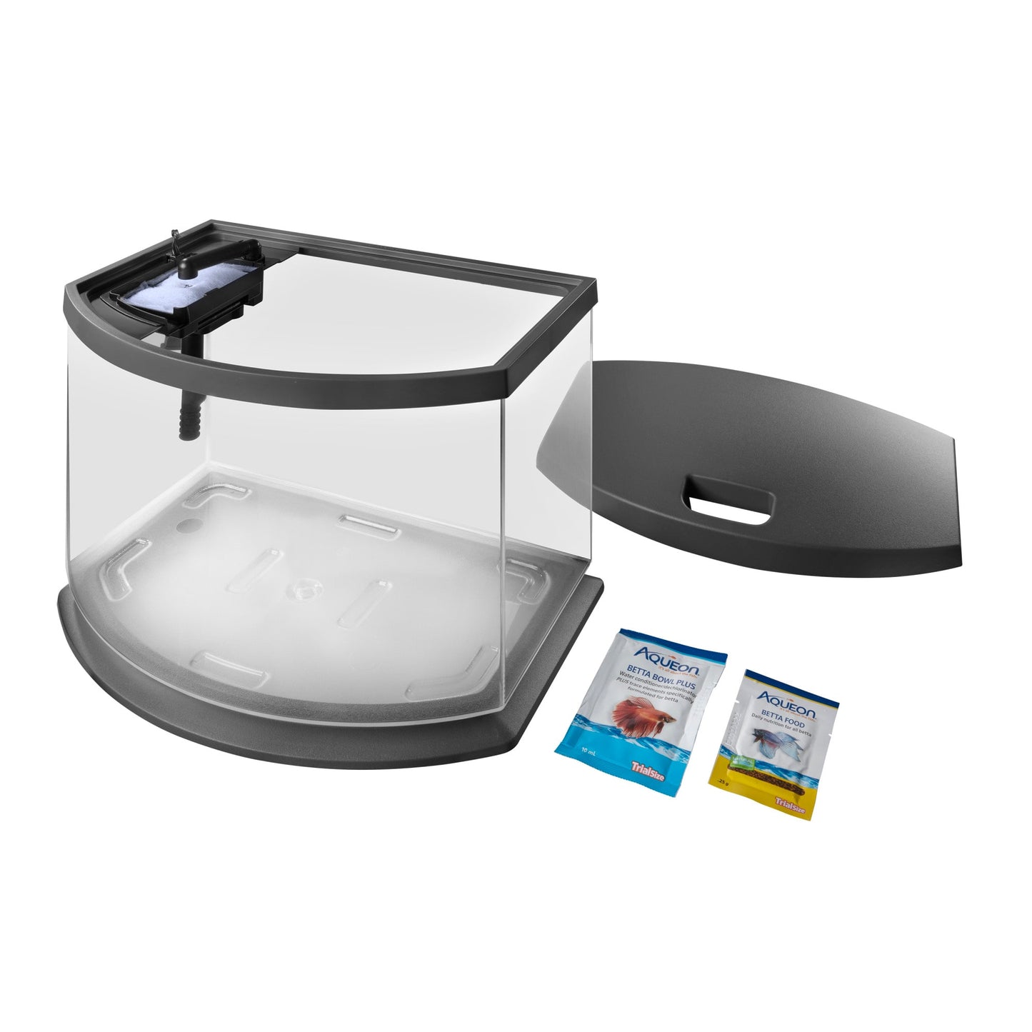 Aqueon 5 Gal Mini Bow Led Smartclean Kit Black Cat