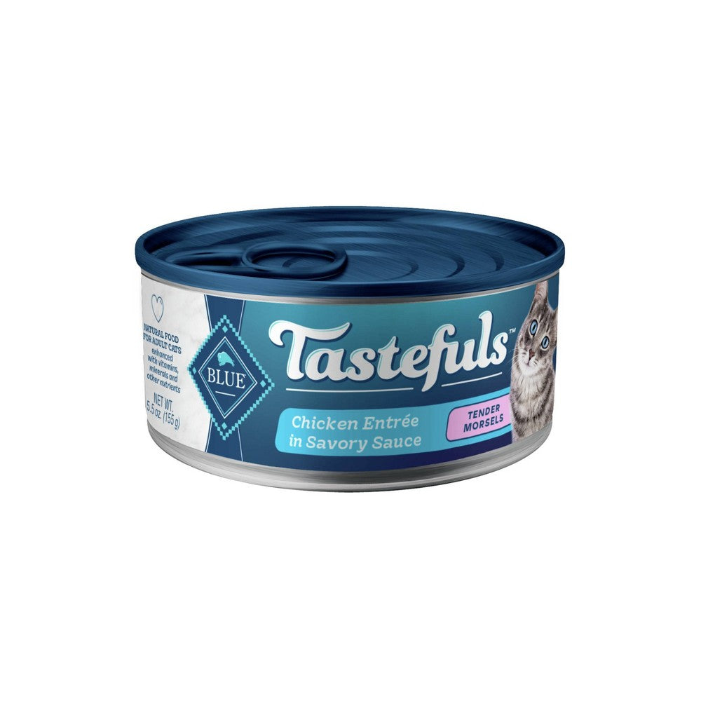 Blue Buffalo Tastefuls Adult Chicken Morsels in Gravy Wet Cat Food, 5.5 oz.