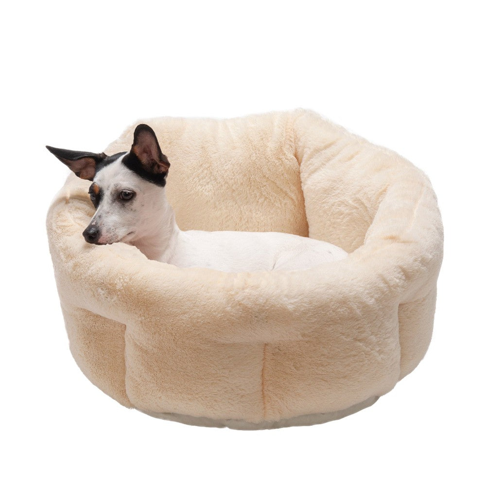 Furhaven Luxury Fur Warming Hi-Lo Cuddler Dog Bed
