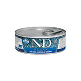 Farmina N&D Ocean Feline Sea Bass, Sardine & Shrimp Canned Cat Food, 2.46-oz Cans