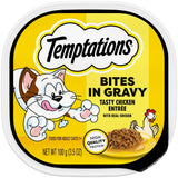 Mars Pet Care Temptations Tasty Chicken Flavor Bites in Gravy Wet Cat Food For Adult Cats 3.5 oz Tray Can