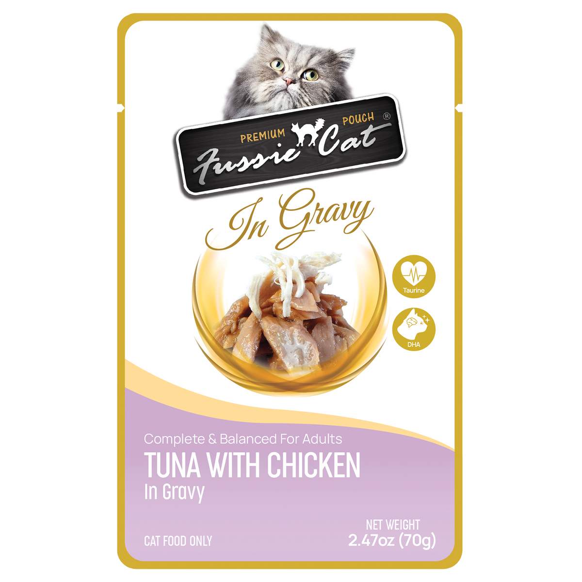 Fussie Cat Premium Tuna with Chicken in Gravy Cat Food Pouch