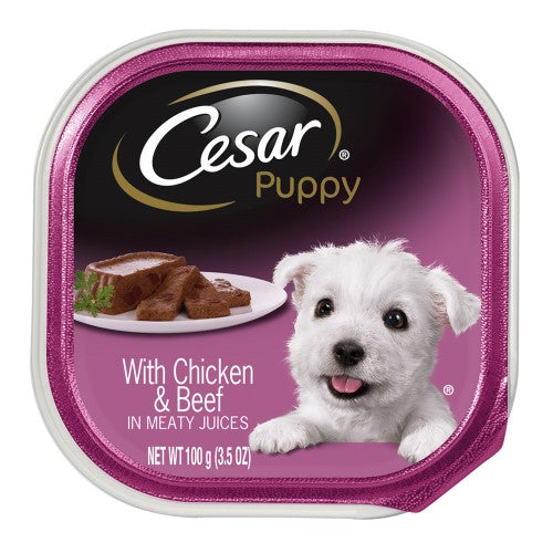 Cesar Puppy Wet Dog Food - Chicken & Beef Entrées , 3.5oz