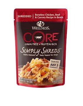 Wellness Bowl Boosters Simply Shreds Chicken, Beef & Carrots Wet Cat Food, 2.8 oz.