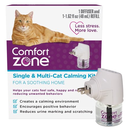 Comfort Zone & Multi-Cat Calming Diffuser: 1 Pheromone Diffuser & 1 Refills (30 Days)