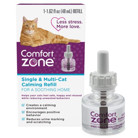 Comfort Zone & Multi-Cat Calming Diffuser Kit Refill Cat Pheromone 1 Refill-48Ml