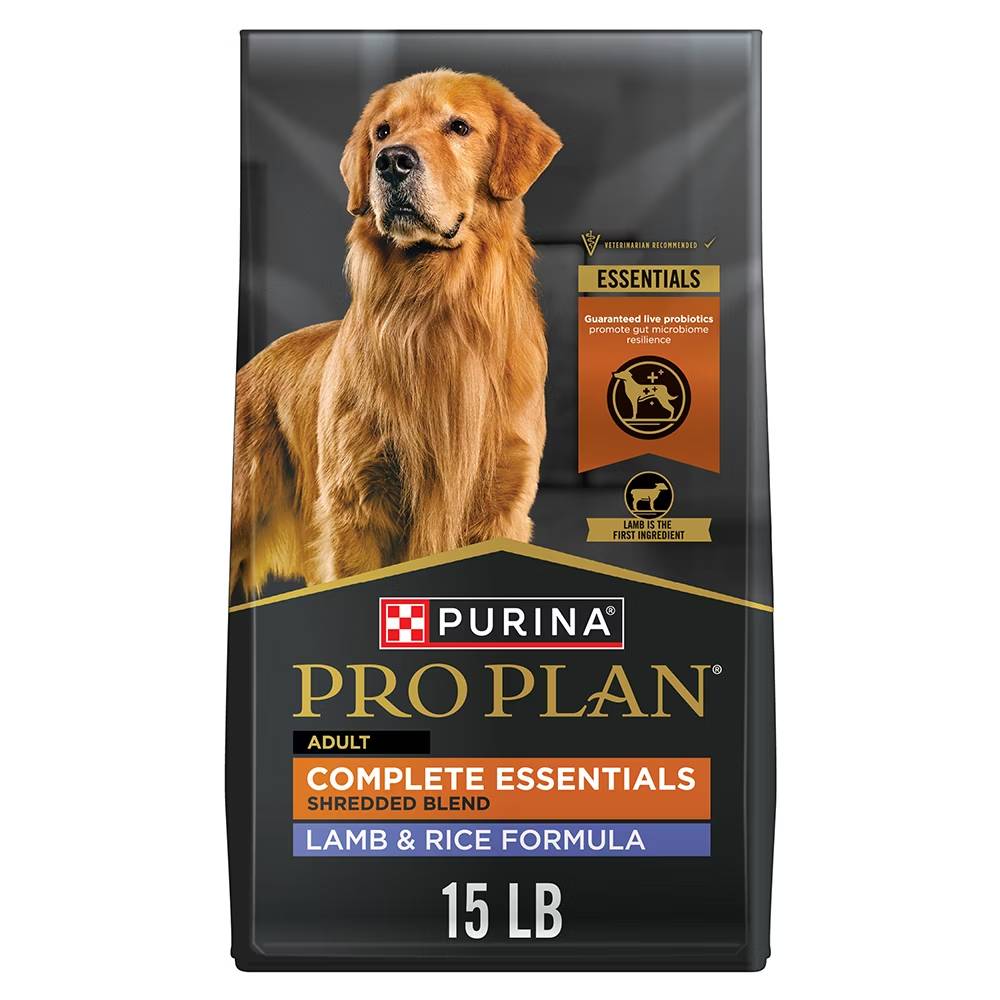 Purina Pro Plan Complete Essentials Shredded Blend Lamb & Rice Dry Dog Food, 5 lbs.