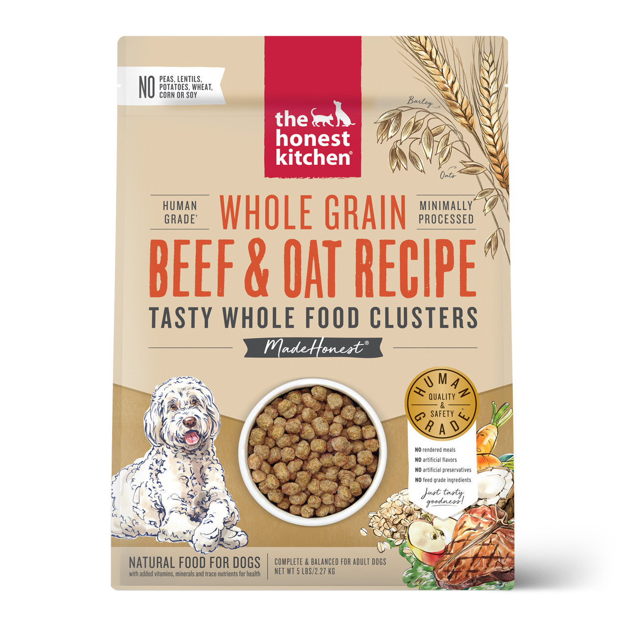 The Honest Kitchen Beef & Oat Dog Food, 5 lbs.