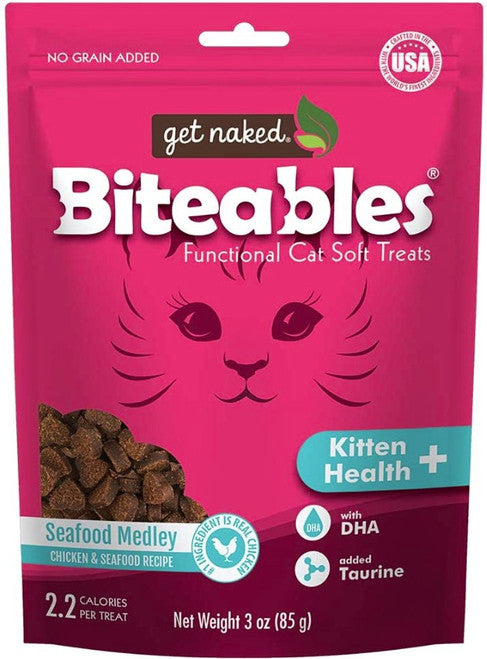 Get Naked Kitten Health Seafood Medley Biteables, 3 oz.
