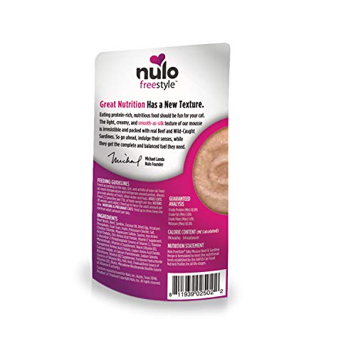 Nulo FreeStyle Silky Mousse Beef & Sardine Wet Cat Food, 2.8 oz.