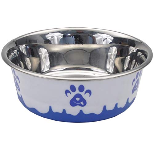 Maslow Design Paw Print Stainless Steel Cat Bowl, 13 oz.