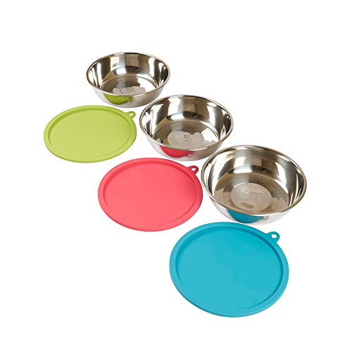 Messy Mutts 6-Piece Set: Extra-Large Stainless Steel Bowls, 6 Cups