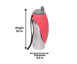 Messy Mutts Travel Water Bottle with Silicone Bowl, 24 oz.