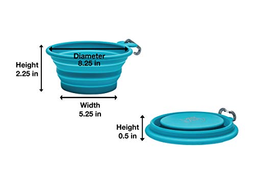 Messy Mutts Small Silicone Collapsible Pet Bowl, 1.75 Cups