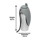 Messy Mutts Travel Water Bottle With Silicone Bowl Cat 24 oz