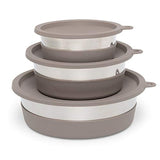 Messy Mutts Stainless Steel Dog Bowl Warm Grey, 4.5 Cups