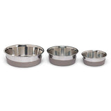 Messy Mutts Stainless Steel Dog Bowl Warm Grey, 4.5 Cups