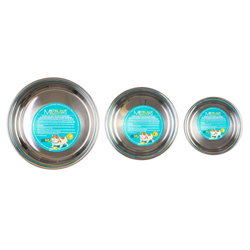 Messy Mutts Stainless Steel Dog Bowl Warm Grey, 4.5 Cups