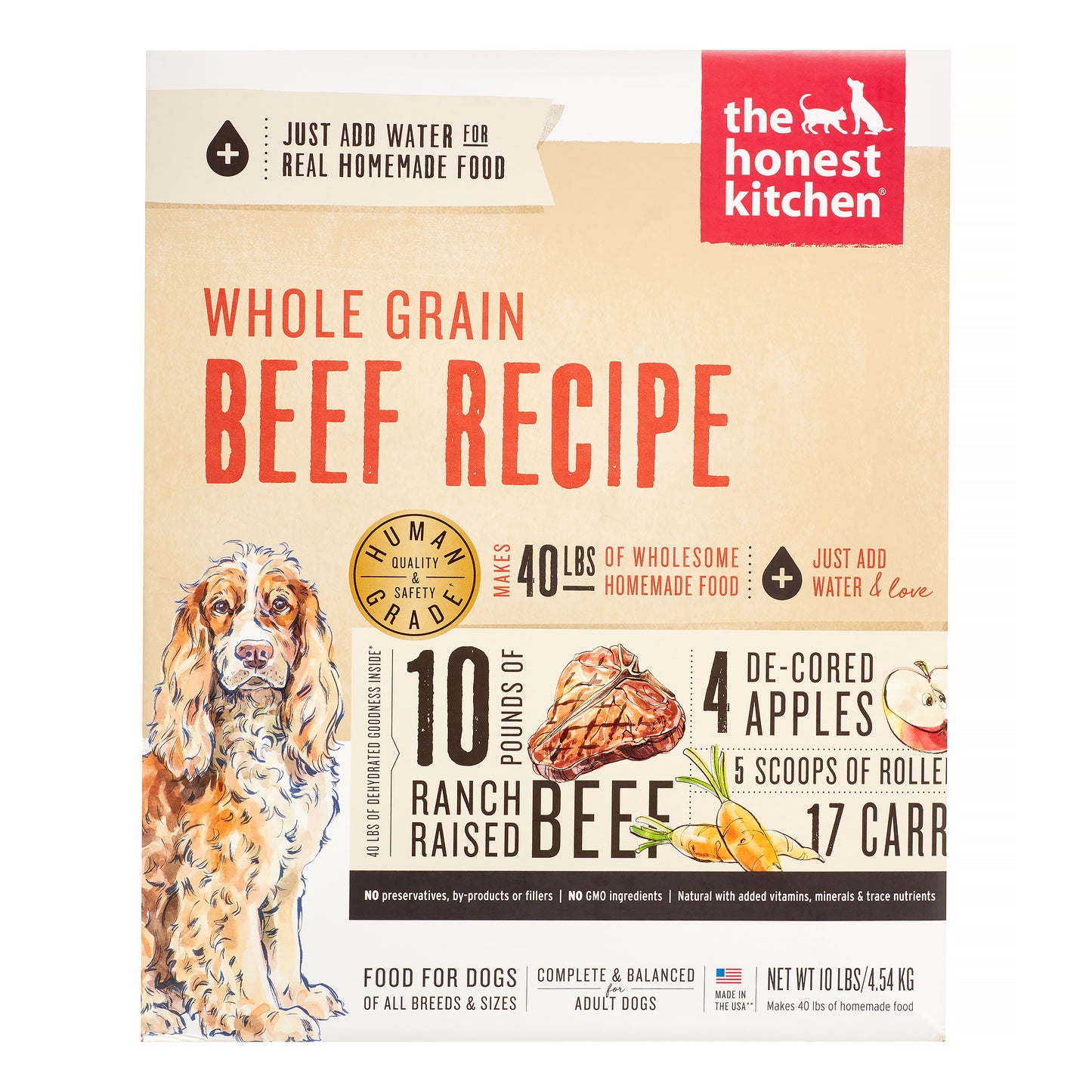 The Honest Kitchen Whole Grain Beef & Oat Dog Food, 10 lbs.