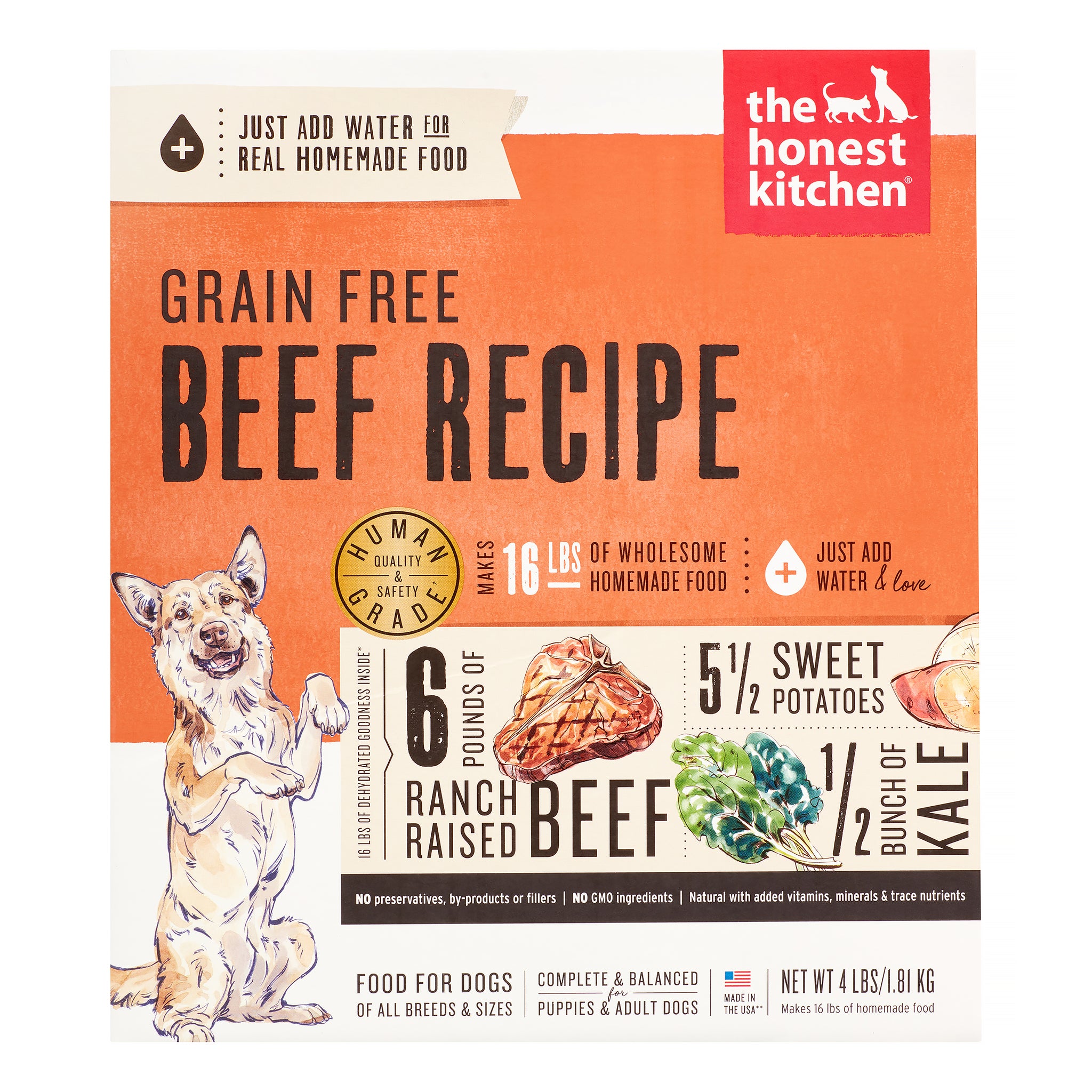 The Honest Kitchen Grain-Free Beef Dog Food, 4 lbs.