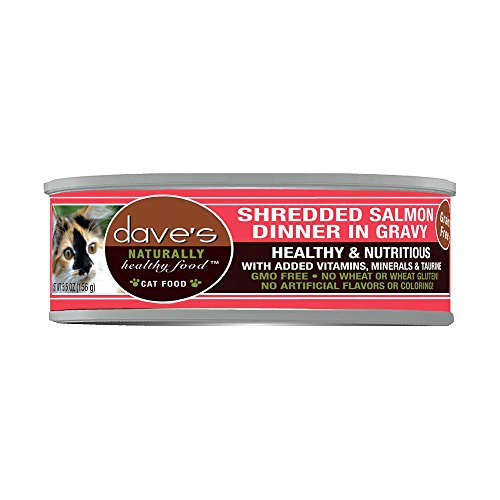 Dave's Pet Food Shredded Salmon Wet Cat Food, 5.5 oz.