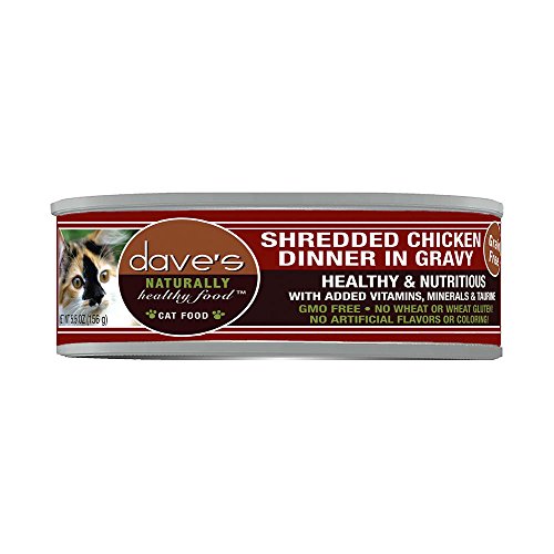 Dave's Pet Food Naturally Healthy Grain-Free Shredded Chicken Cat Food, 5.5 oz.