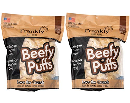 Frankly Collagen Beefy Puffs Small Dog Treats Crunchy Protein Bites Rawhide Free Grain Free Low Fat Dog Training Rewards Snacks No Additives
