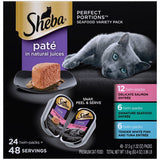 Sheba Perfect Portions Fish, Salmon, Seafood And Tuna Flavor Variety Pack Pate Wet Cat Food - 2.6 oz/24Ct Can