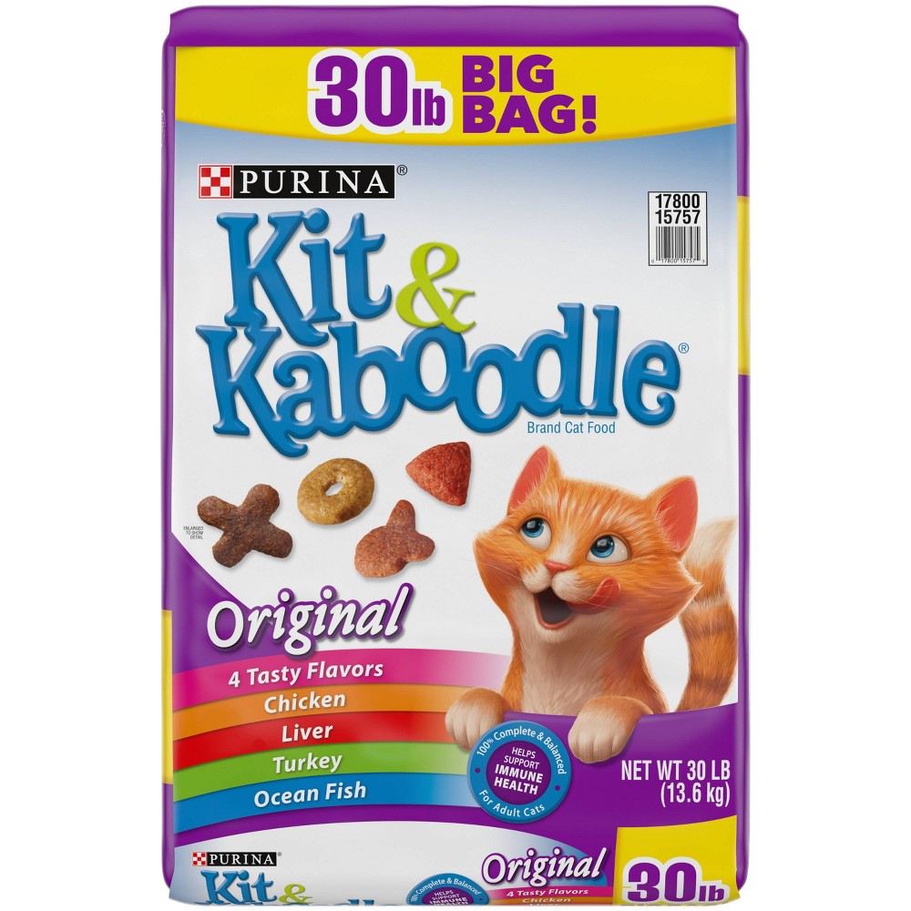 Purina Kit & Kaboodle Original Indoor Chicken, Liver, Turkey & Oceanfish Dry Cat Food, 30 lbs.