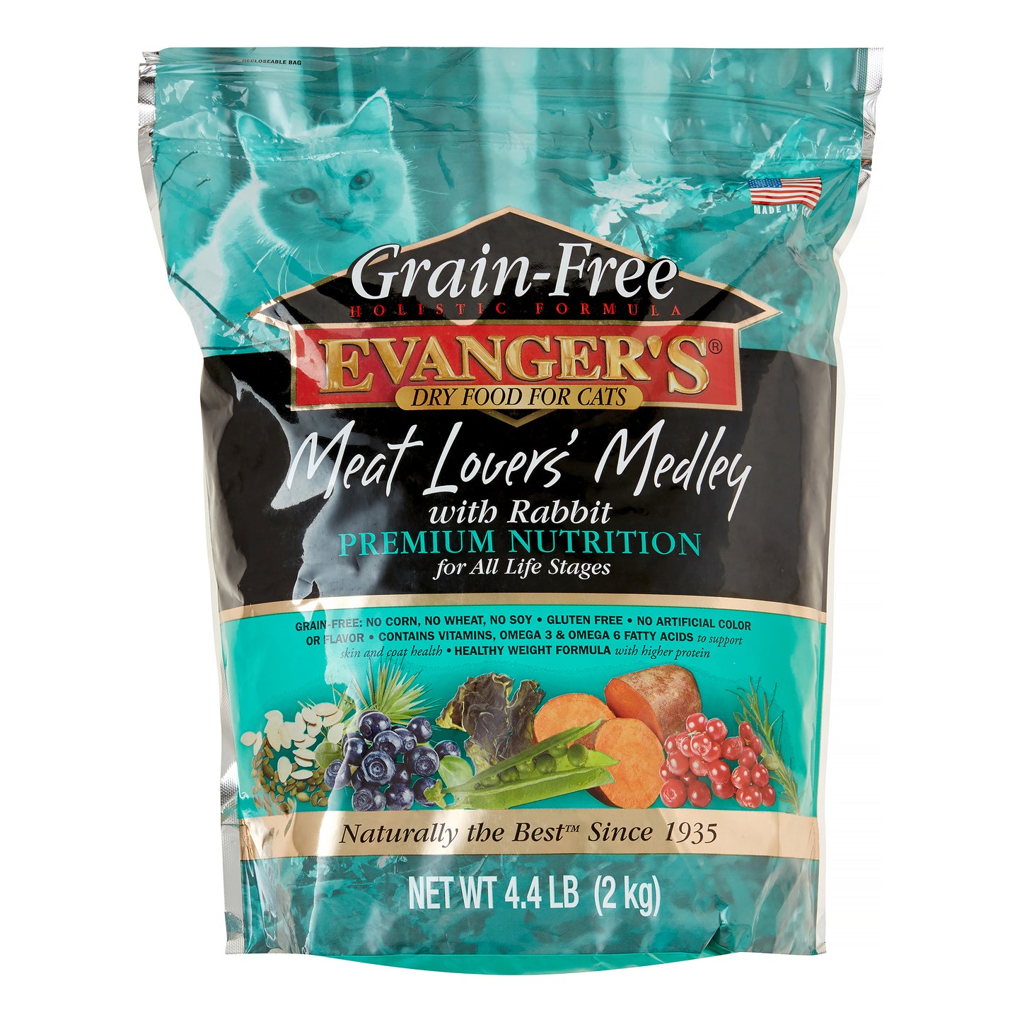 Evanger's Meat Lover's Medley Rabbit Flavor Dry Cat Food, 4.4 lbs.