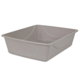 Horseloverz Large Open Top Cat Litter Pan, Gray
