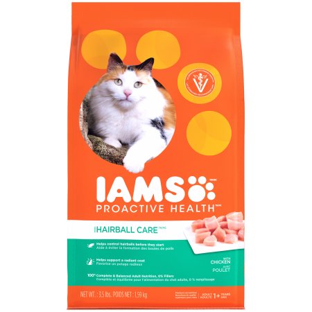 Iams ProActive Health Hairball Care Chicken & Salmon Adult Dry Cat Food, 3.5 lbs.