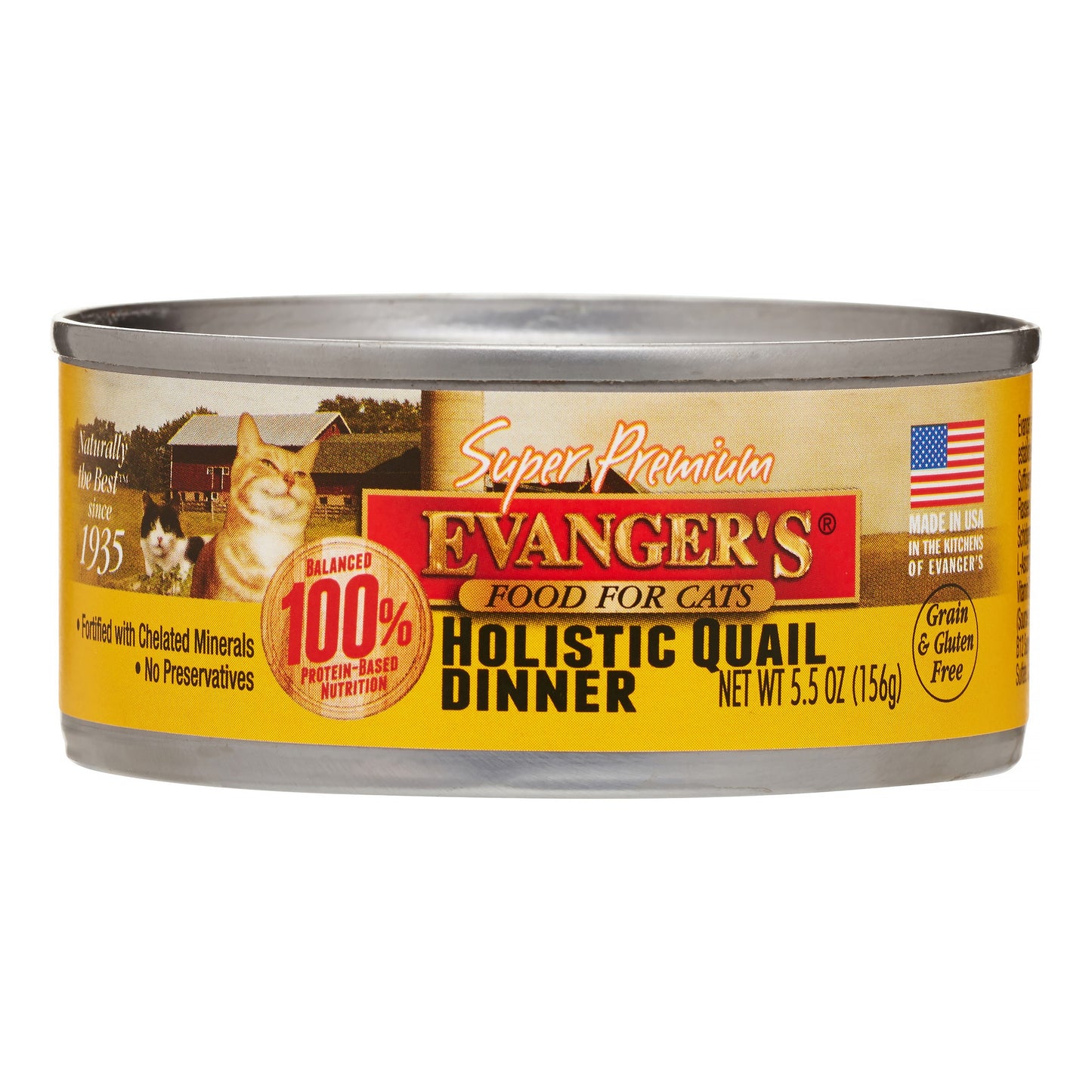 Evanger's Super Premium Holistic Quail Wet Cat Food, 5.5 oz.