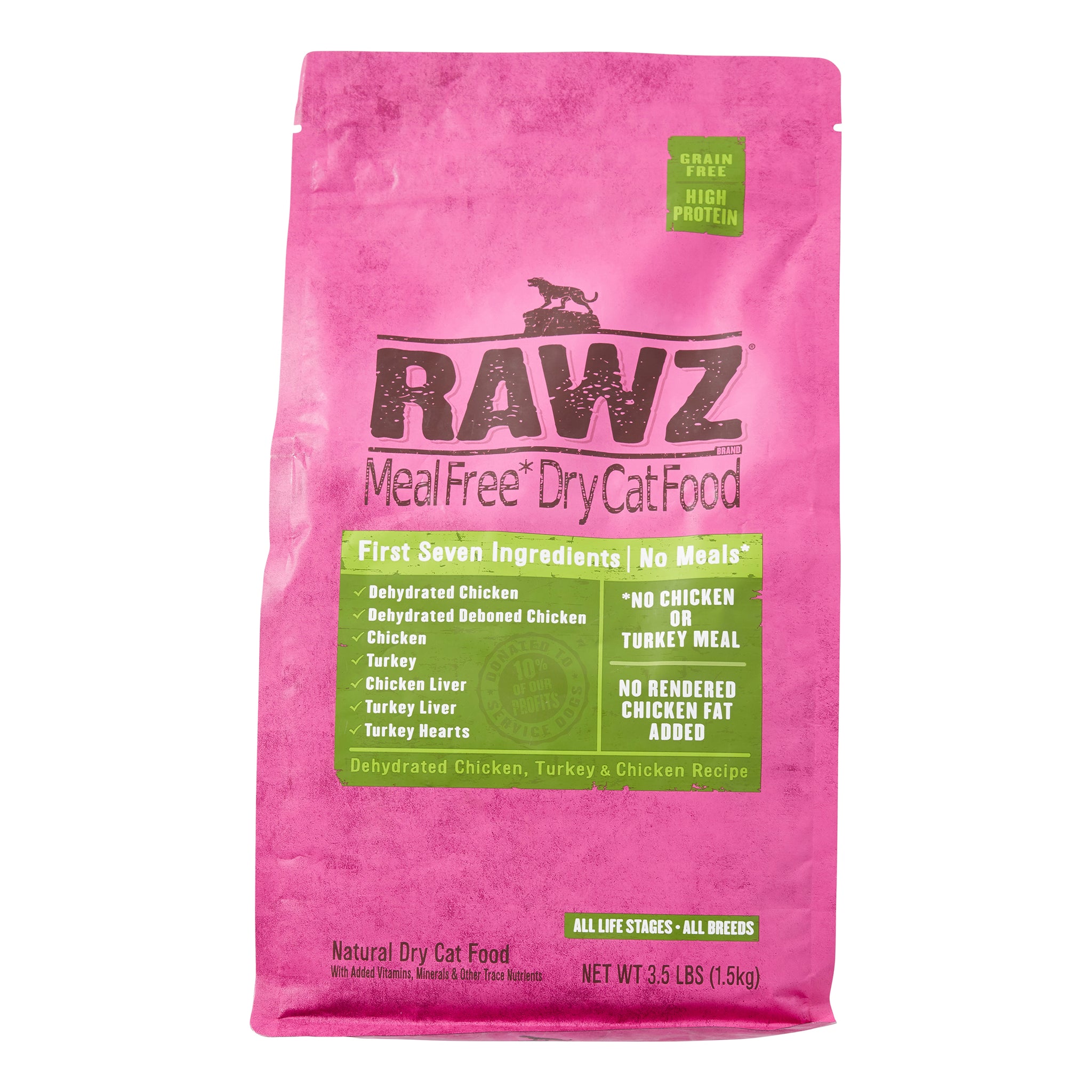 Rawz Natural Chicken & Turkey All Life Stages Grain-Free Dry Cat Food, 3.5 lbs.
