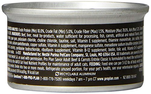Purina Pro Plan Classic Beef & Carrots Entree Adult Wet Cat Food, 3 oz.