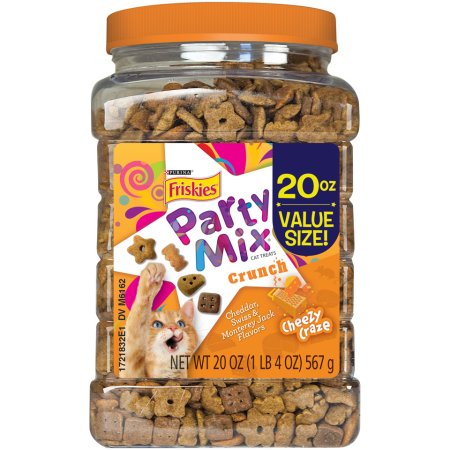 Friskies Party Mix Cheezy Craze Cat Treats, 60 oz. Canister