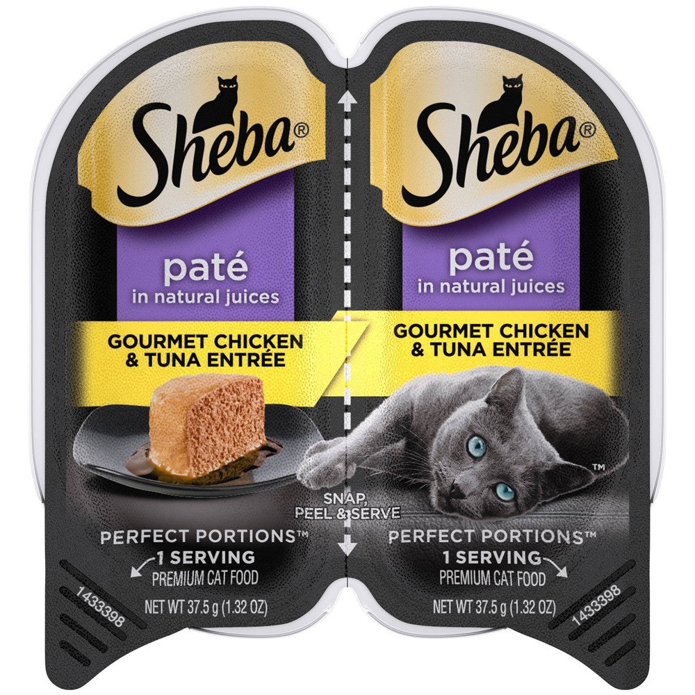 Sheba Perfect Portions Chicken & Tuna Pate Wet Cat Food, 2.6 oz.