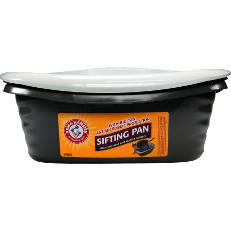 Arm & Hammer Sifting Cat Litter Box 2 Open Top Plastic Cat Litter Pans And Cat Litter Tray Large Black And White
