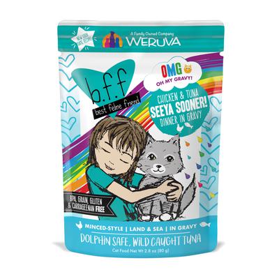 B.F.F. OMG Seeya Sooner! Chicken & Tuna Dinner in Gravy Wet Cat Food, 2.8 oz.