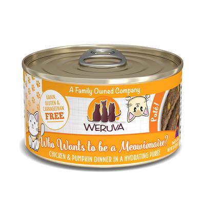 Weruva Pate Who Wants To Be A Meowionaire? Chicken & Pumpkin Wet Cat Food, 3 oz.