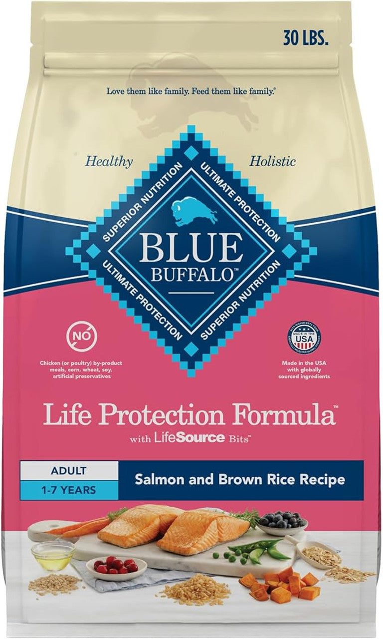 Blue Buffalo Adult Salmon & Brown Rice Dry Dog Food, 30 lbs.