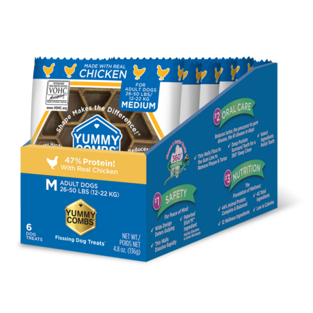 Yummy Combs Chicken Medium Dental Dog Chew