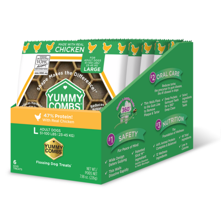 Yummy Combs Chicken Large Dental Dog Chew