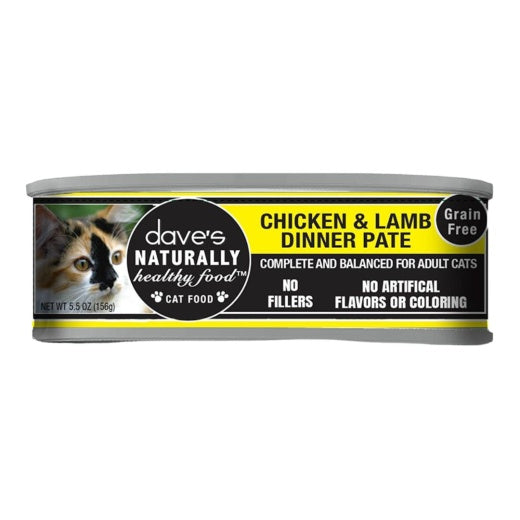 Dave's Pet Food Cat'S Meow Chicken & Lamb Wet Cat Food, 5.5 oz.