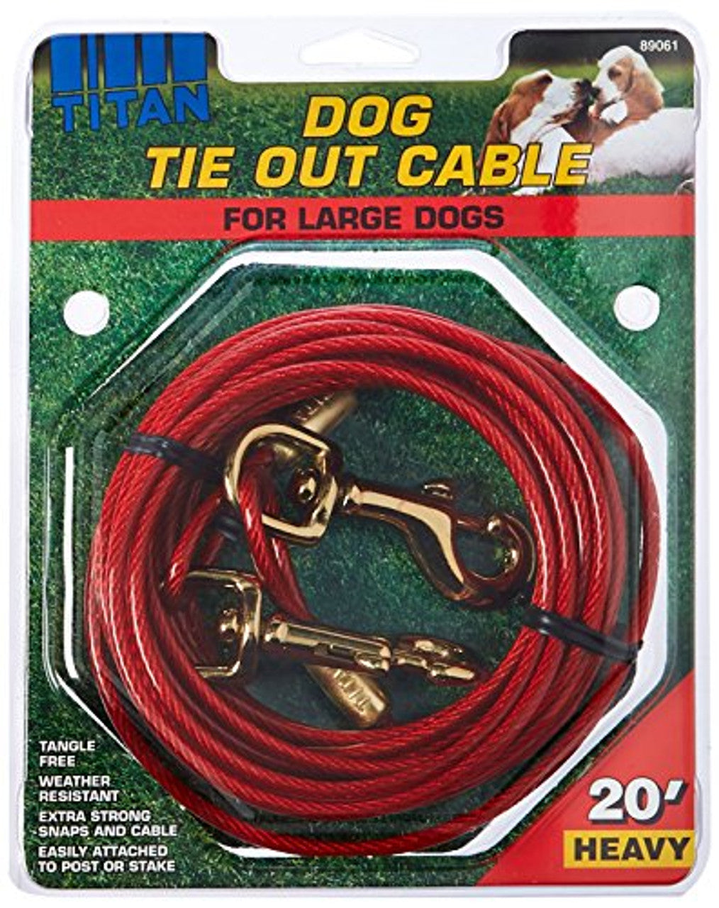 Titan Heavy Cable Dog Tie-Out, 20 ft.